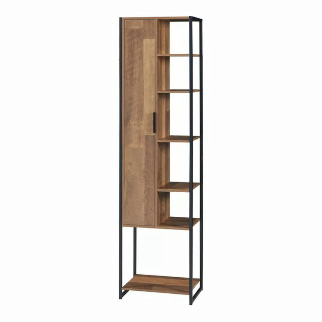 en.casa Hochschrank »Namsskogan« Badezimmerschrank 165x42,5x30cm Walnussopt günstig online kaufen