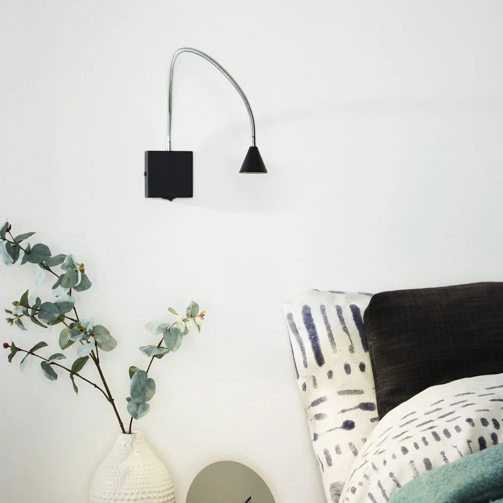 LED Wandleuchte Buddy, flexibel, neutralweiß, schwarz günstig online kaufen
