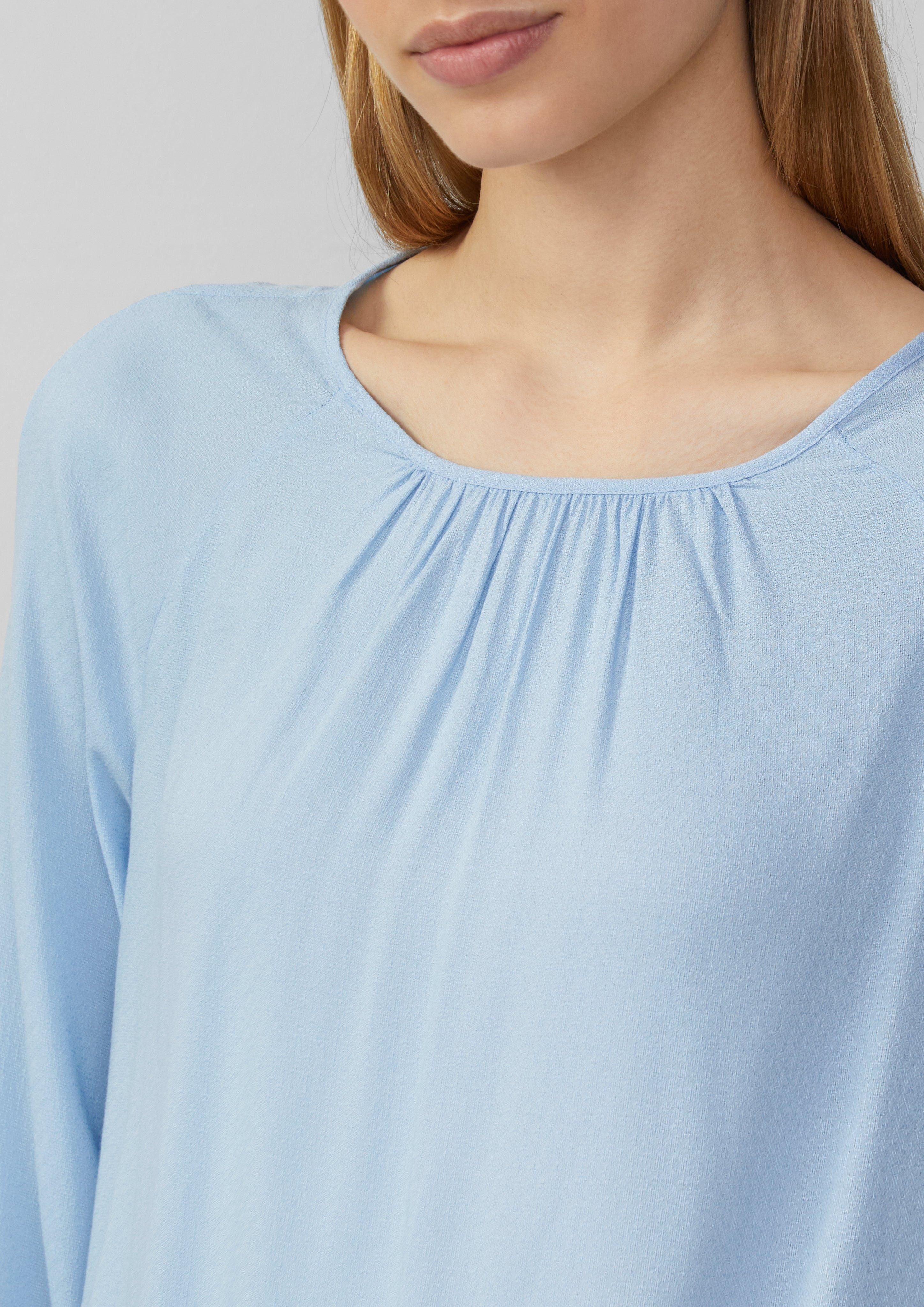 s.Oliver Langarmbluse Strukturierte Viskose-Bluse mit Raff-Details günstig online kaufen