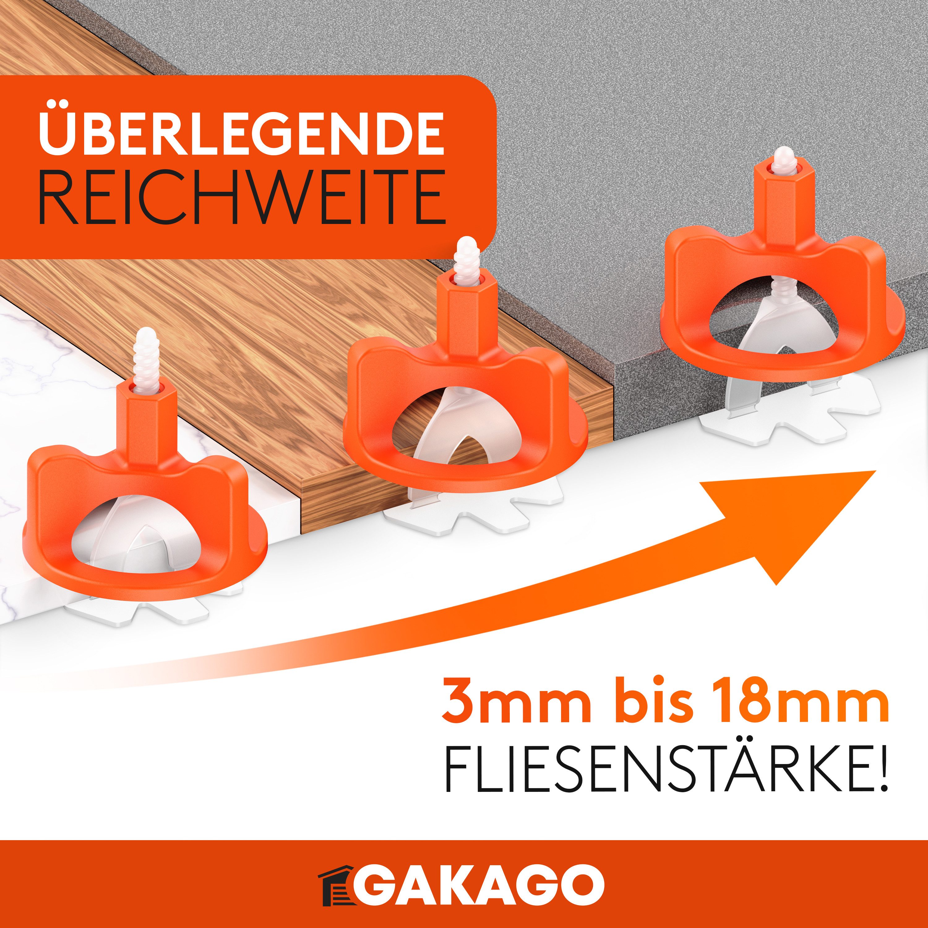 Gakago Nivelliersystem Fliesen (200 Gewindehauben & günstig online kaufen