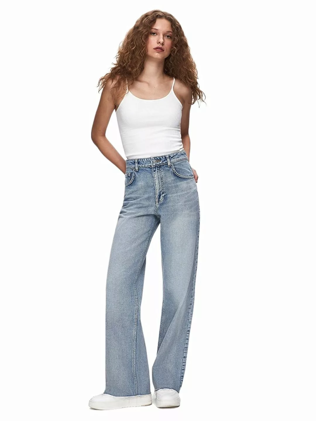 LTB Damen Jeans DANICA L - High Waist - Wide Fit - Blau günstig online kaufen