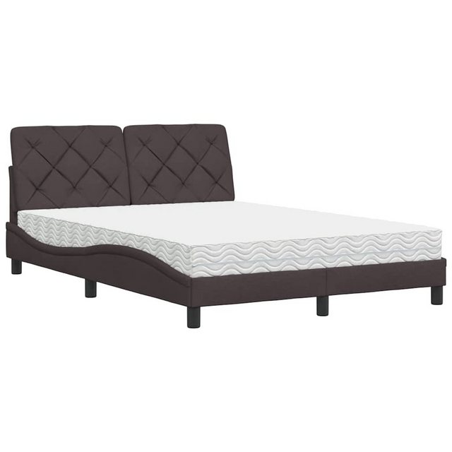 vidaXL Bett Bett mit Matratze Dunkelbraun 140x200 cm Stoff günstig online kaufen