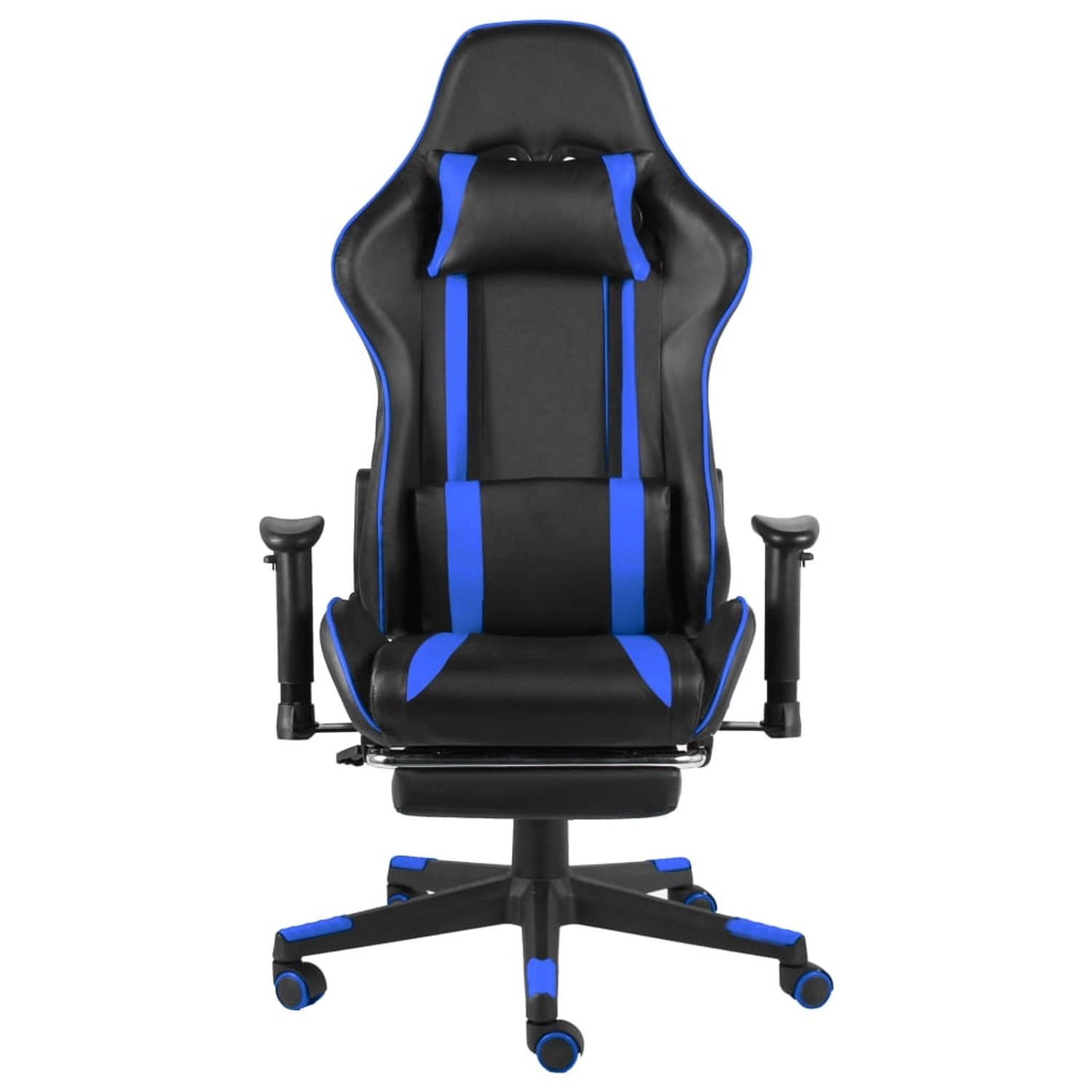 Gaming-stuhl Mit Fußstütze Drehbar Blau Pvc günstig online kaufen