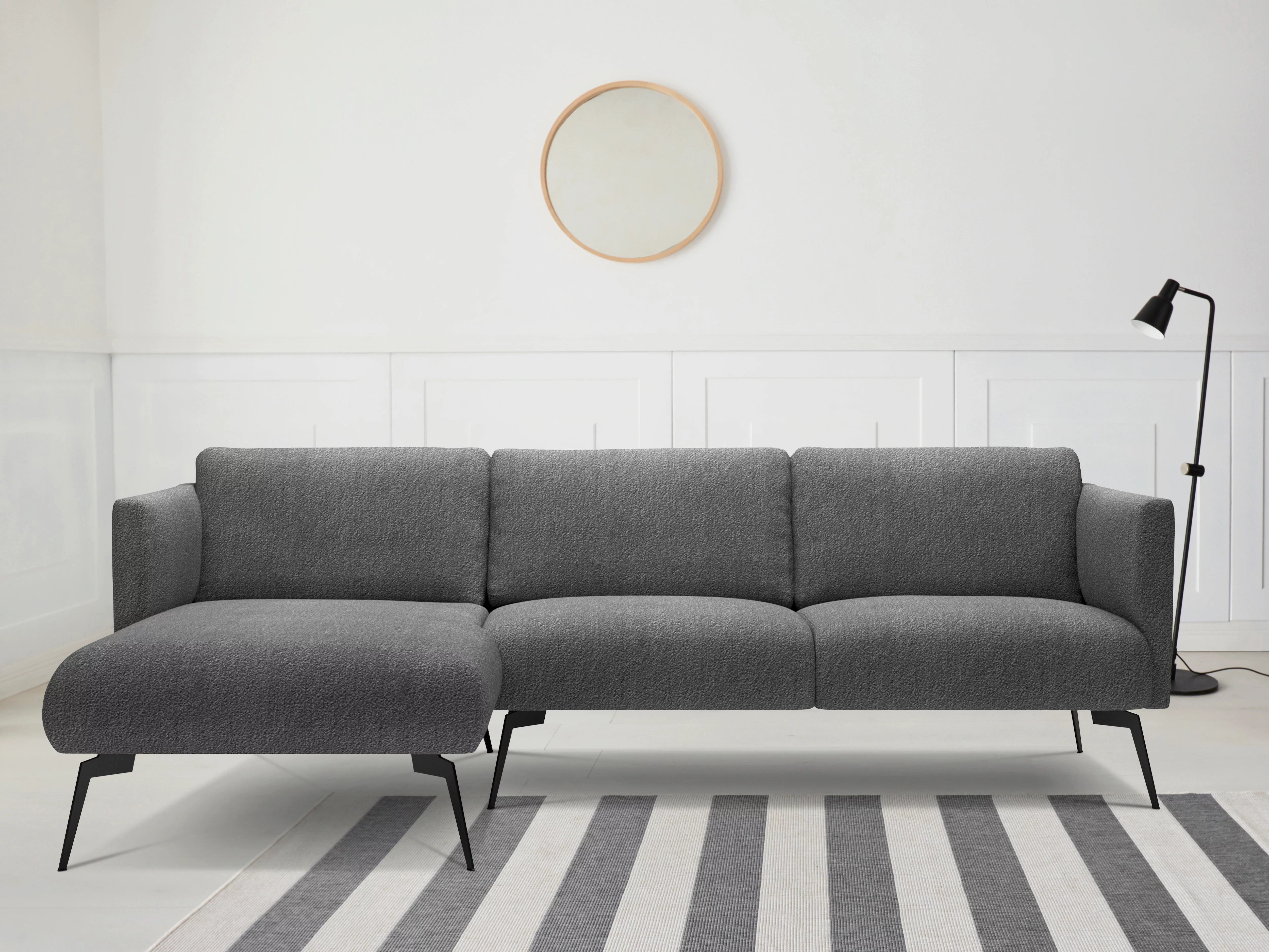 andas Ecksofa "Horna, L-Form,", mit schwarzen Metallbeinen günstig online kaufen