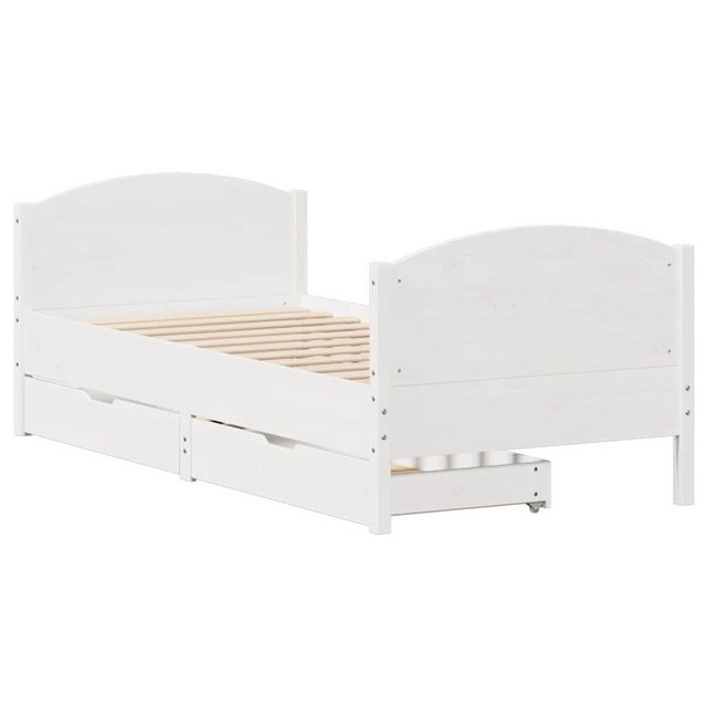 vidaXL Bett, Massivholzbett ohne Matratze Weiß 75x190 cm Kiefernholz günstig online kaufen