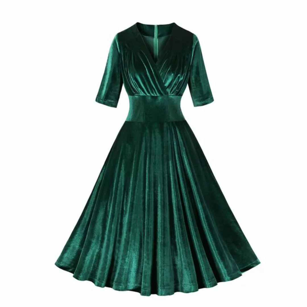 KIKI A-Linien-Kleid Damen-Cocktail-Weihnachtsrock im Vintage-Stil A-Linien- günstig online kaufen