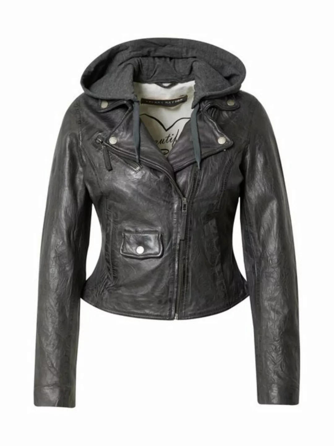 Freaky Nation Lederjacke »Easy Biker-FN« mit abnehmbarer Jersey-Kapuze günstig online kaufen