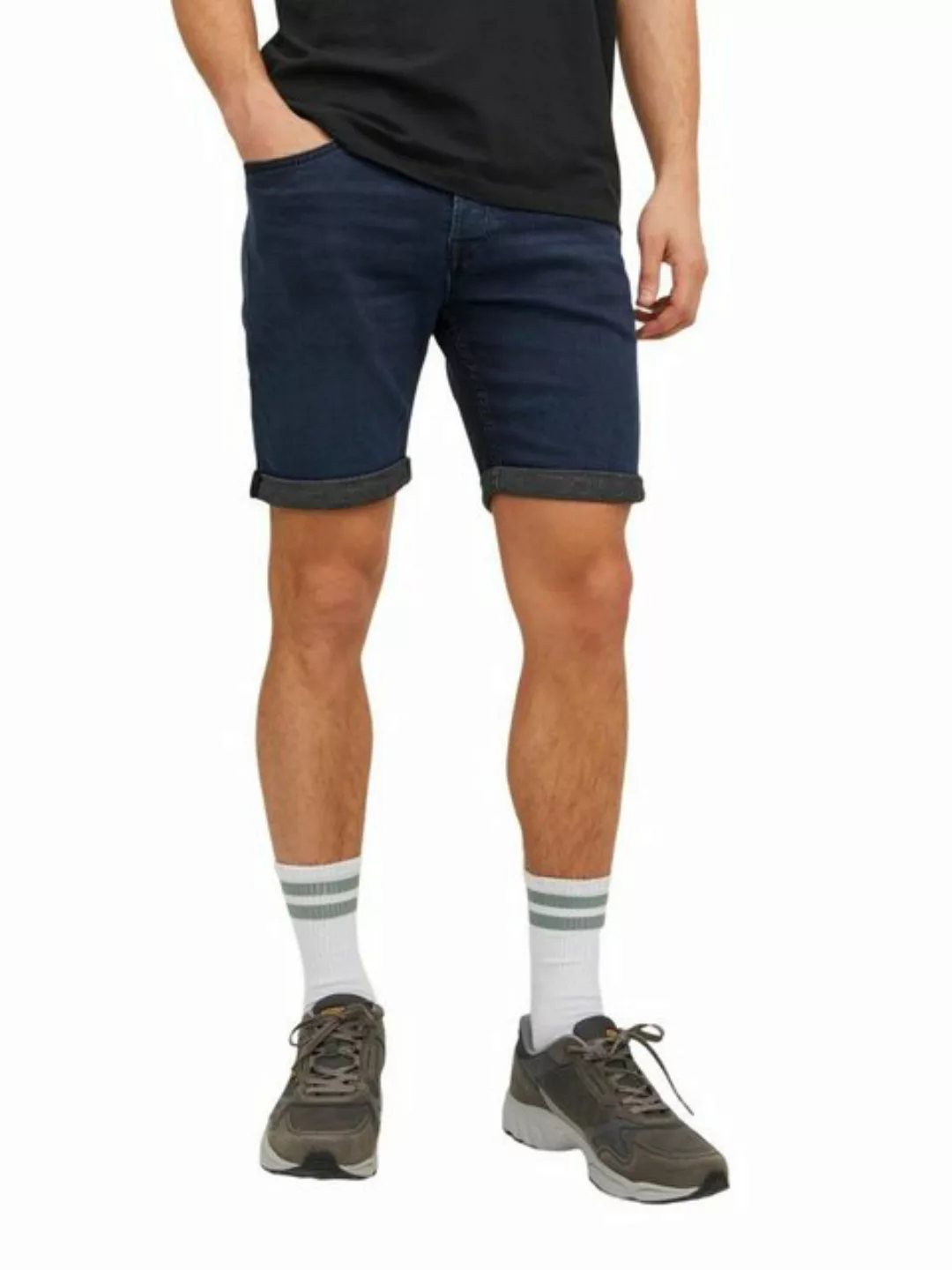 Jack & Jones Herren Jeans Short JJIRICK JJICON GE622- Regular Fit - Schwarz günstig online kaufen