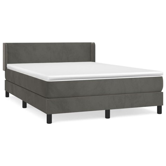 vidaXL Boxspringbett mit Matratze Dunkelgrau 140x190 cm Samt1396991 günstig online kaufen