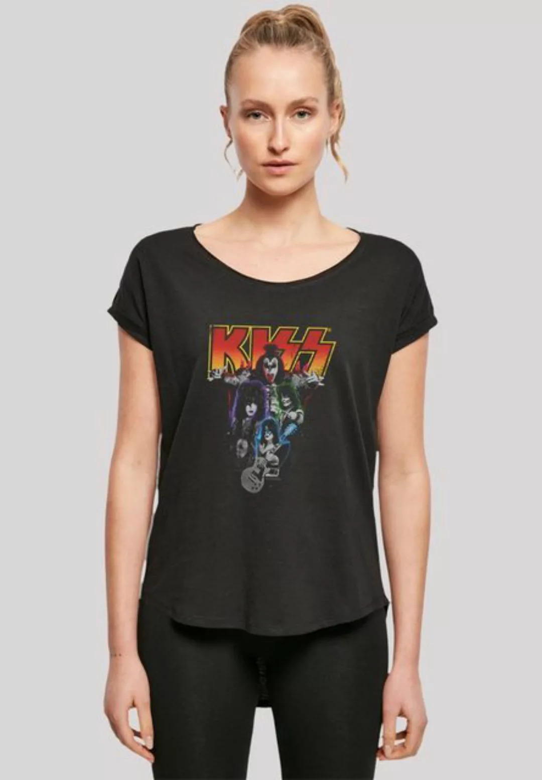 F4NT4STIC T-Shirt Kiss Rock Band Neon Premium Qualität, Musik, By Rock Off günstig online kaufen