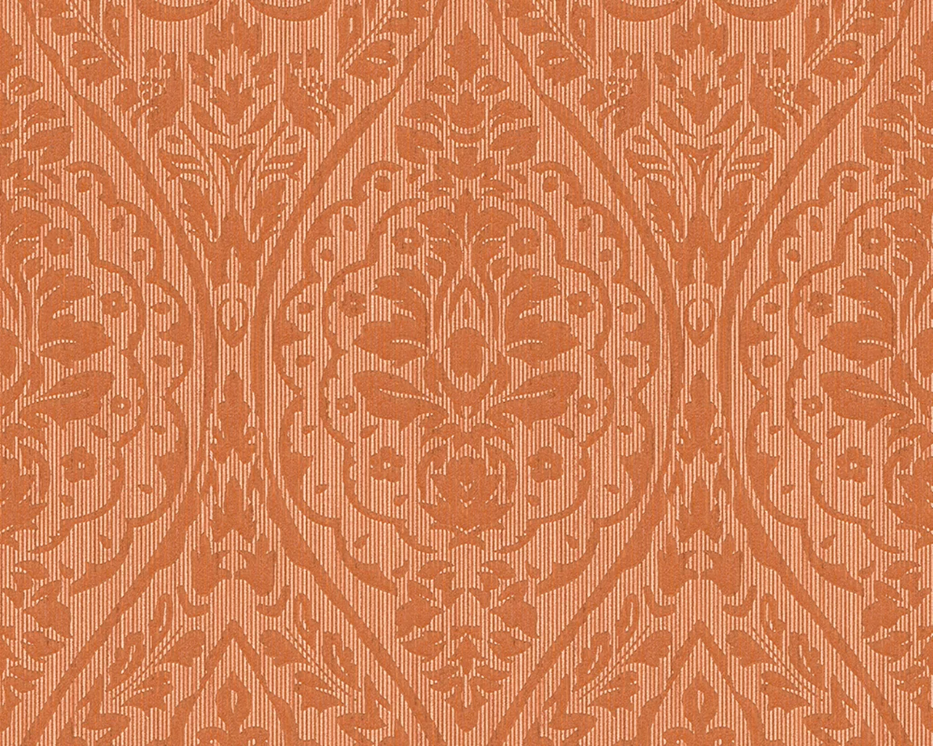 Bricoflor Ornament Tapete in Terracotta Florale Vliestapete mit Barock Must günstig online kaufen