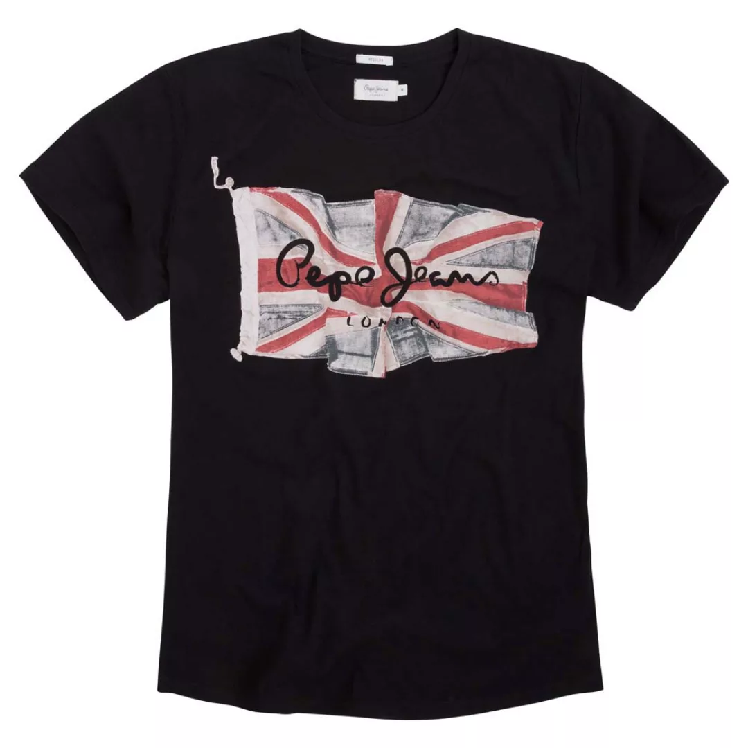 Pepe Jeans Flag Logo Kurzärmeliges T-shirt M Jersey Black günstig online kaufen