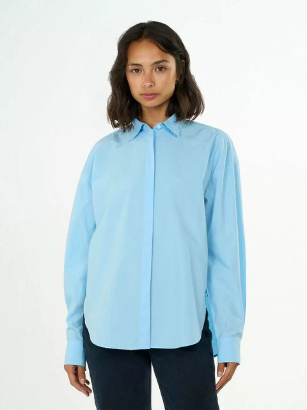 KnowledgeCotton Apparel Hemdbluse Boxy poplin shirt günstig online kaufen