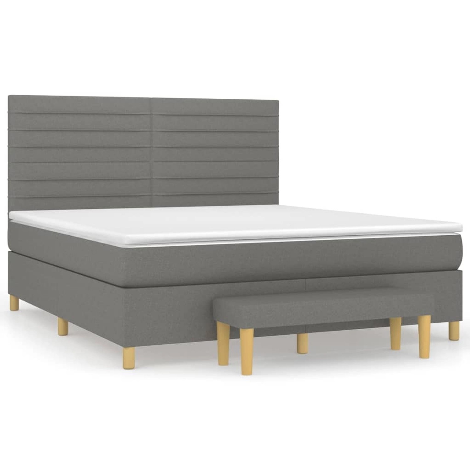 vidaXL Boxspringbett Boxspringbett mit Matratze Dunkelgrau 180x200 cm Stoff günstig online kaufen