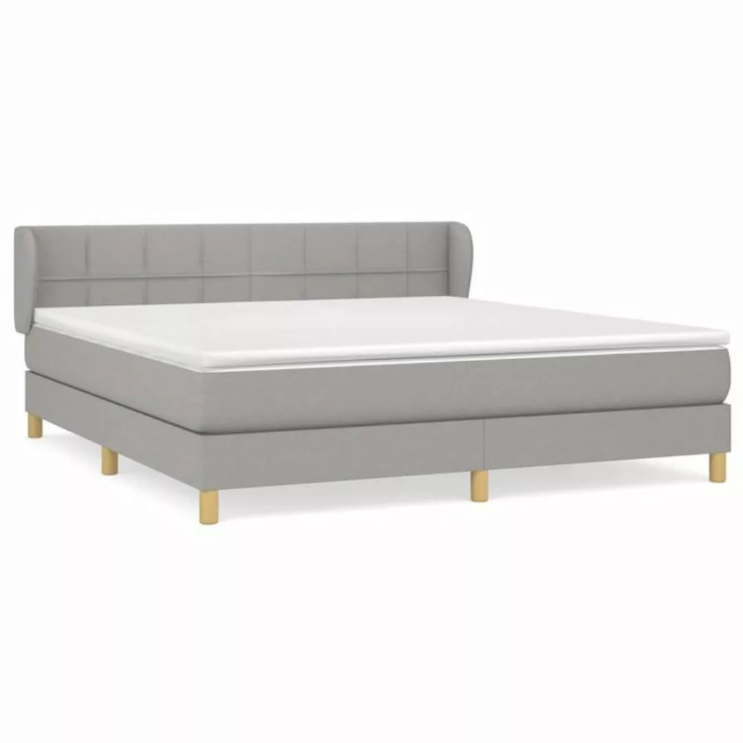 furnicato Bett Boxspringbett mit Matratze Hellgrau 180x200 cm Stoff günstig online kaufen