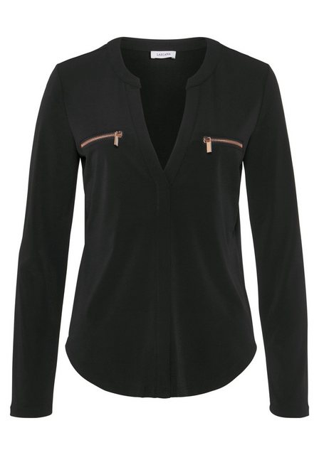 LASCANA Langarmshirt mit Reißverschlussdetails, Blusenshirt, legere Damenbl günstig online kaufen