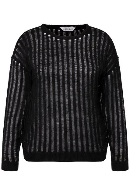 Studio Untold Strickpullover Pullover Boxy Fit transparenter Rippstrick Lan günstig online kaufen