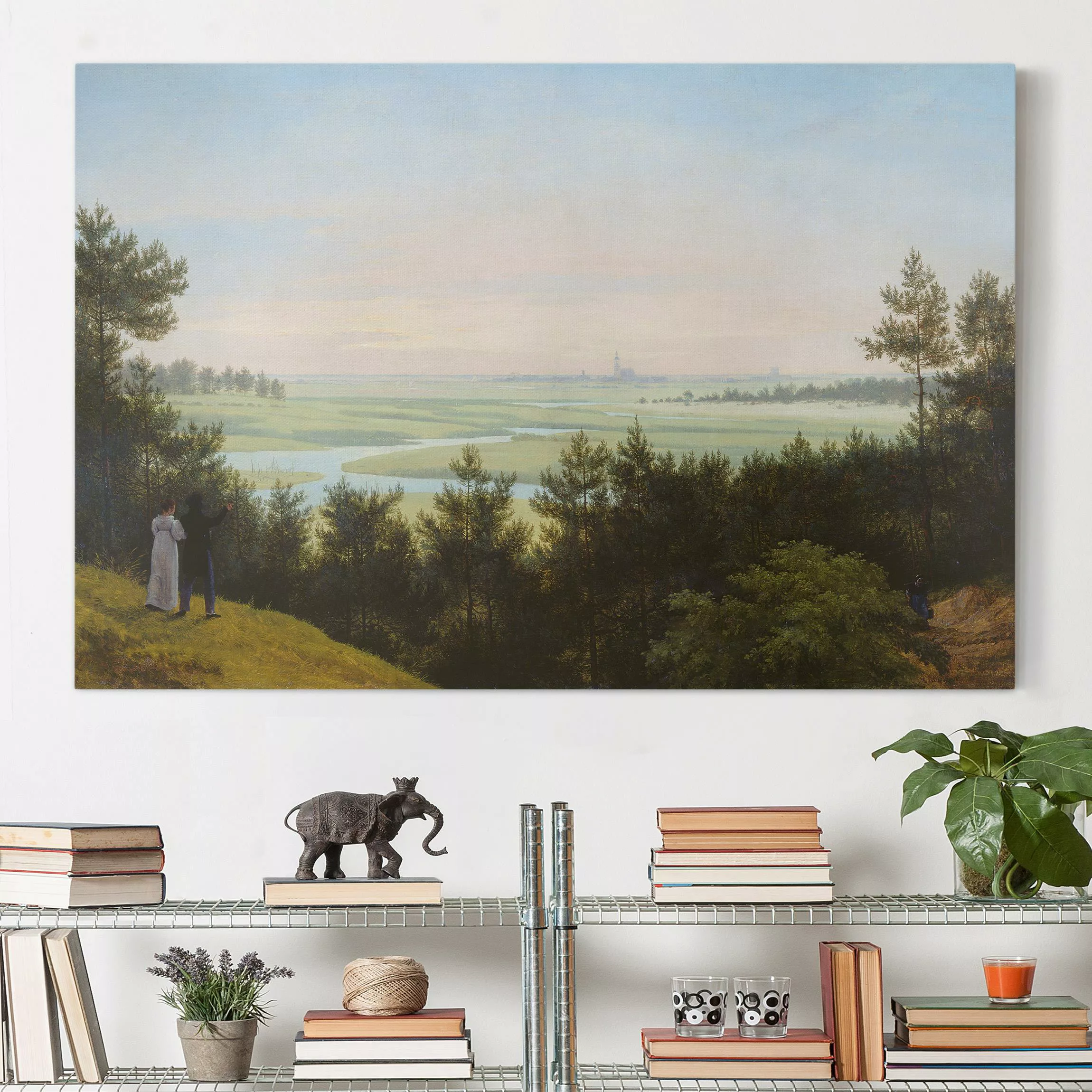 Leinwandbild Kunstdruck - Querformat Karl Friedrich Schinkel - Landschaft b günstig online kaufen