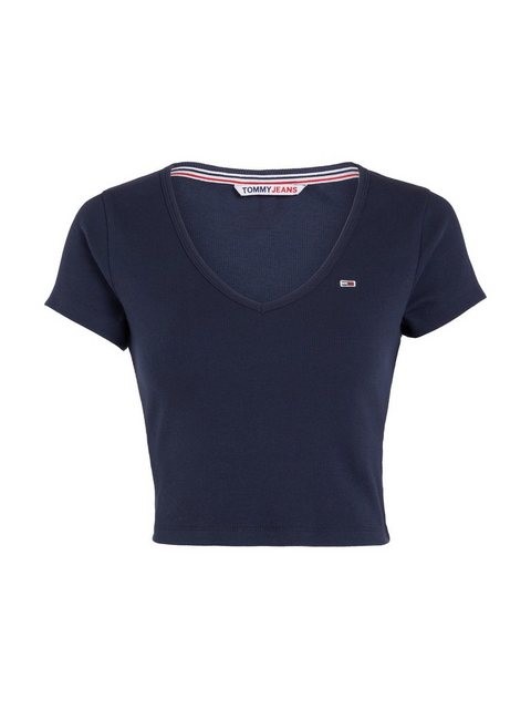 Tommy Jeans T-Shirt TJW BBY CRP ESSENTIAL RIB V SS in Rippoptik günstig online kaufen