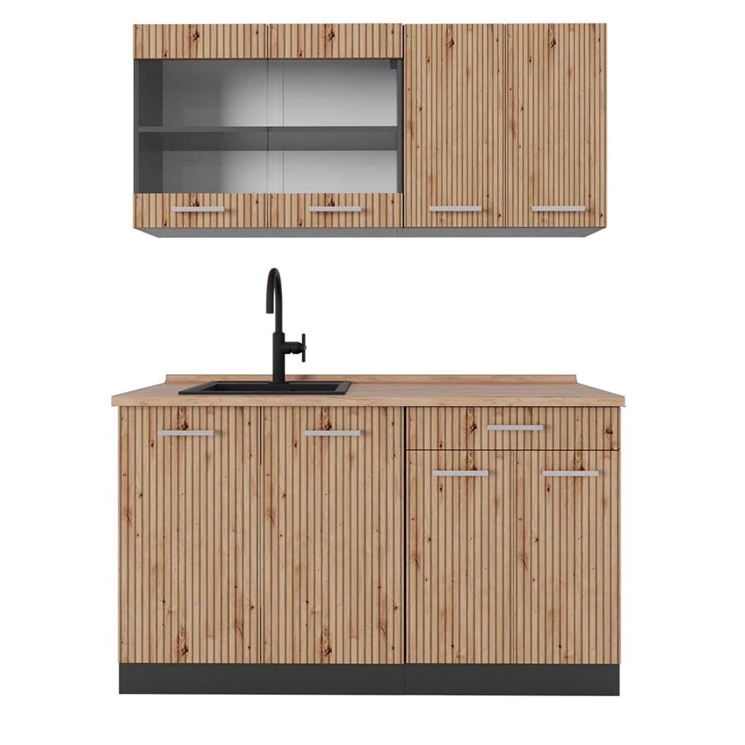Vicco Küchenzeile R-Line, Artisan Eiche/Anthrazit, 140 günstig online kaufen