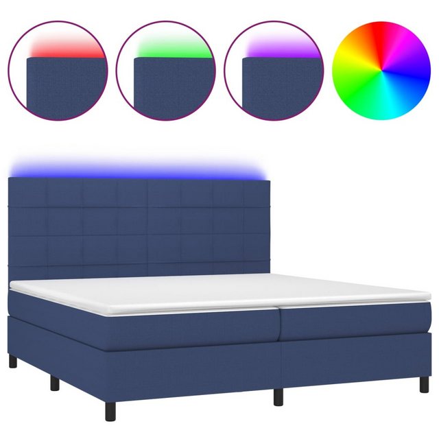 vidaXL Boxspringbett Bett Boxspringbett mit Matratze & LED Stoff (200 x 200 günstig online kaufen