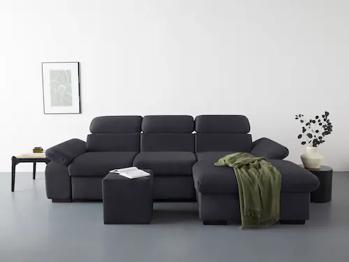 COTTA Ecksofa "Lola L-Form", (Set, mit Hocker), mit Hocker & Kopfteilfunkti günstig online kaufen