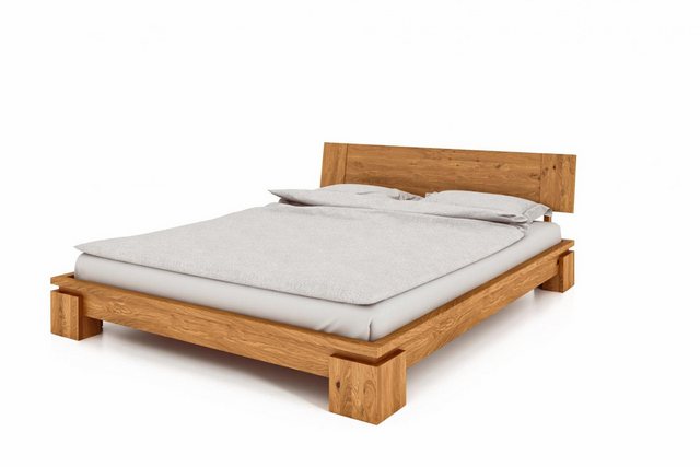 Natur24 Einzelbett Bett Tinci 1 niedrige Höhe 140x220 Wildeiche massiv mit günstig online kaufen