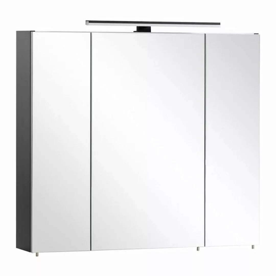 Lomadox Spiegelschrank MASON-80 schwarz matt Badezimmerschrank Aufsatzleuch günstig online kaufen