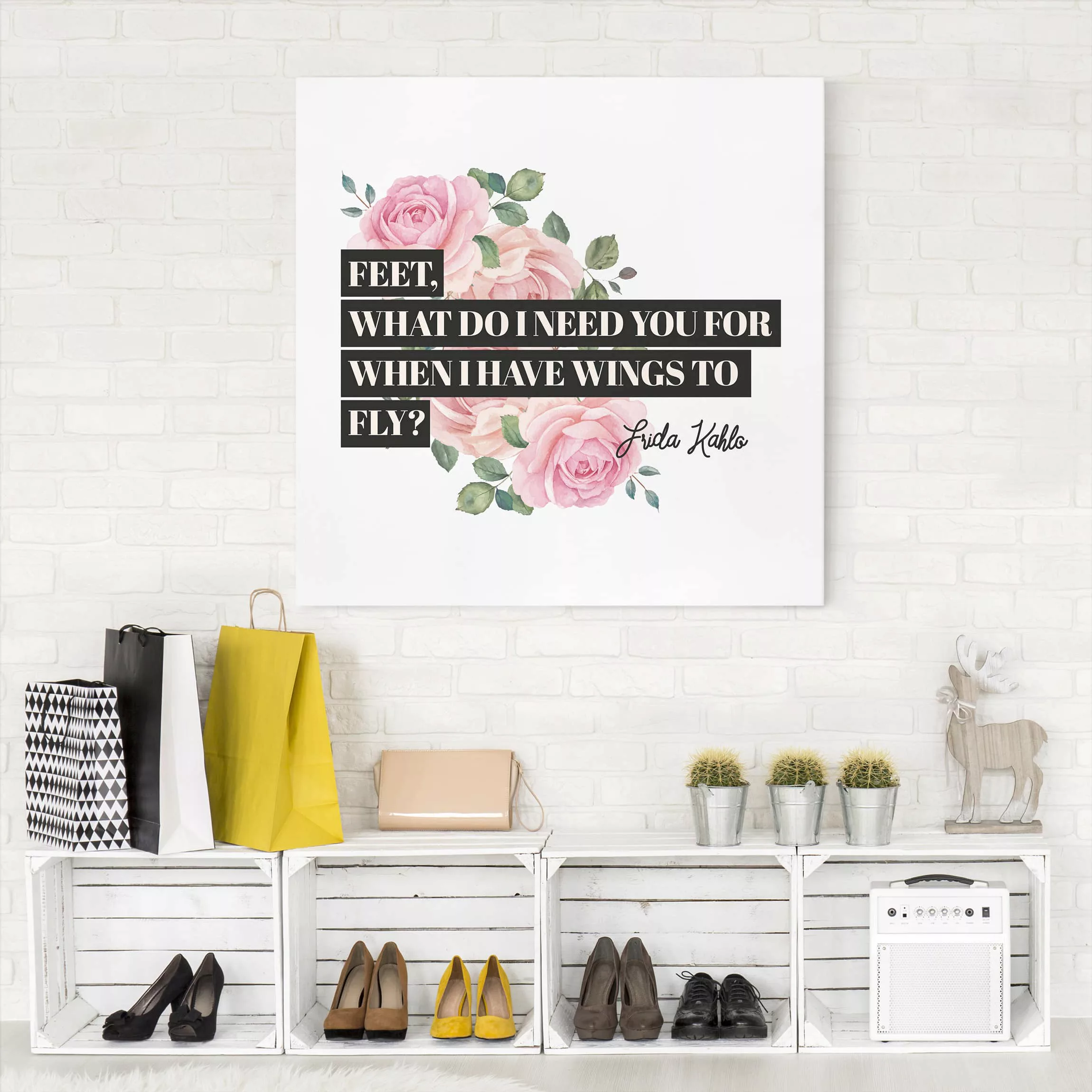 Leinwandbild Spruch - Quadrat Feet what do i need you for günstig online kaufen