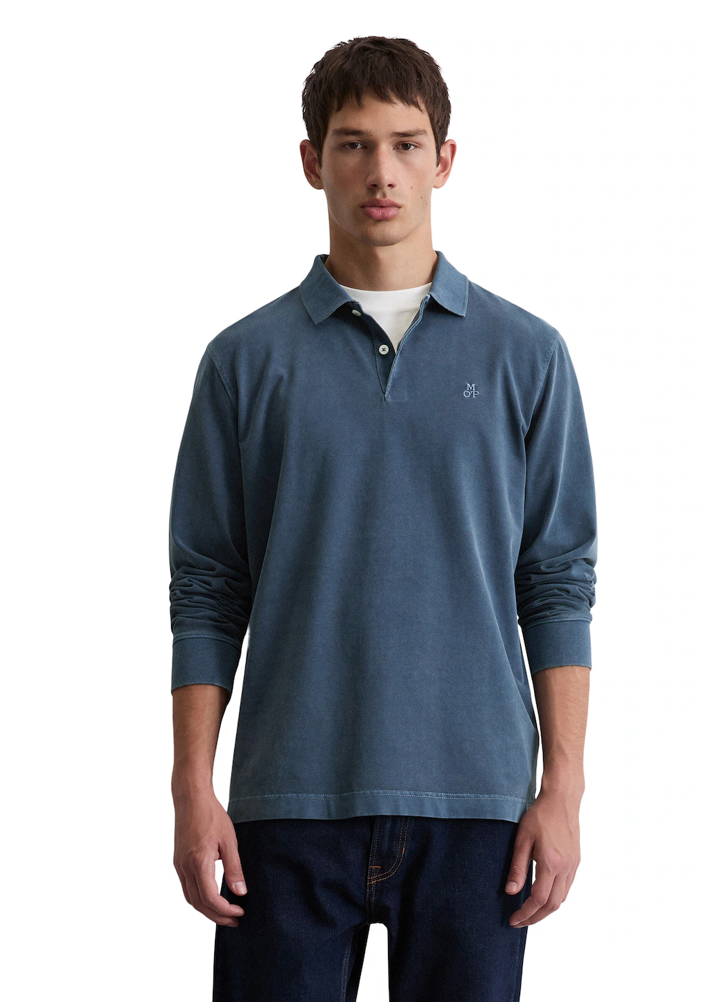 Marc OPolo Langarm-Poloshirt "aus reiner Bio-Baumwolle" günstig online kaufen