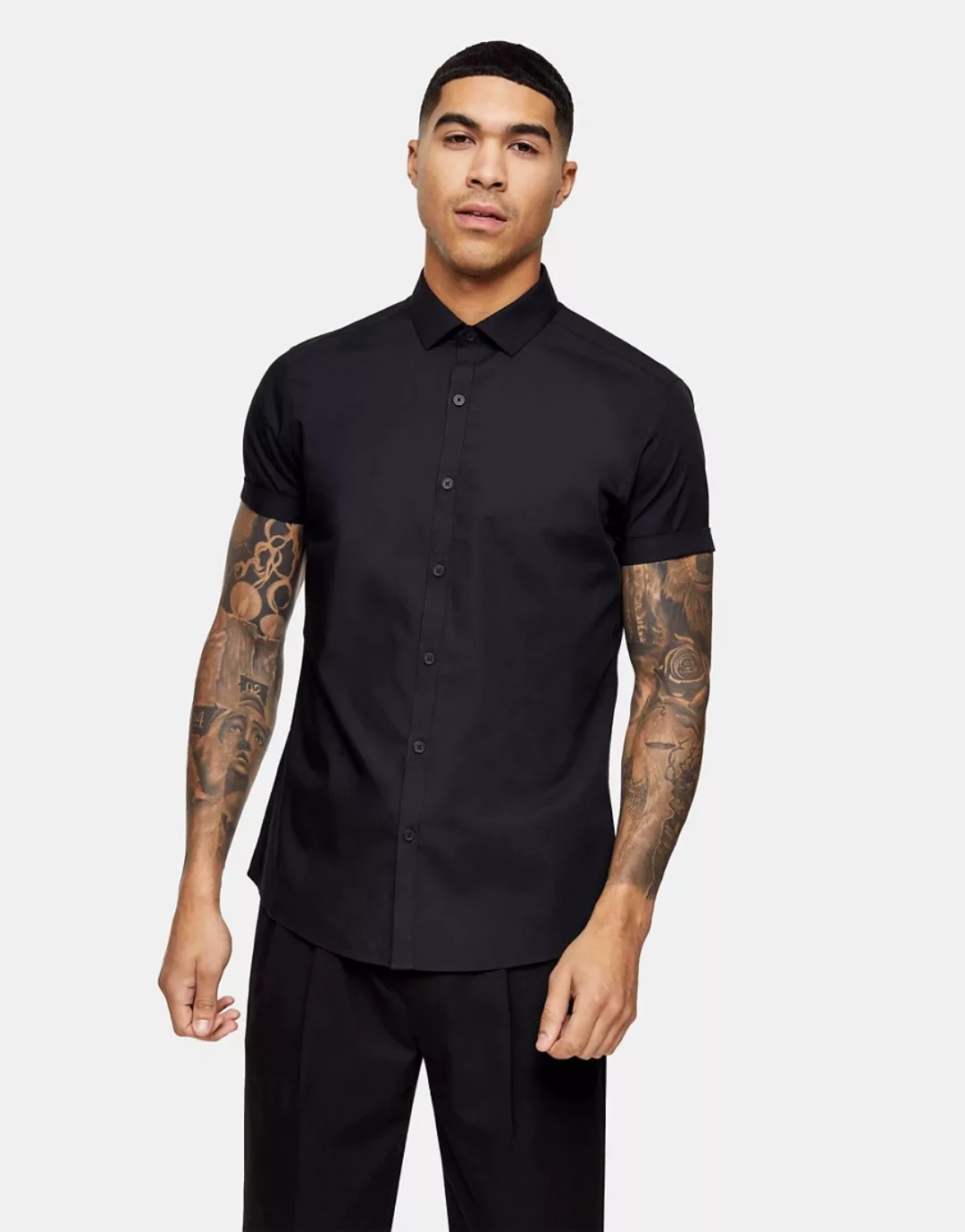Topman – Schmales, elegantes Hemd in Schwarz günstig online kaufen