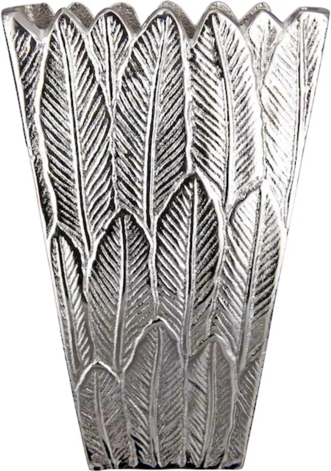 Casablanca by Gilde Dekovase »Feder«, (1 St.), Vase aus Aluminium, Dekoobje günstig online kaufen