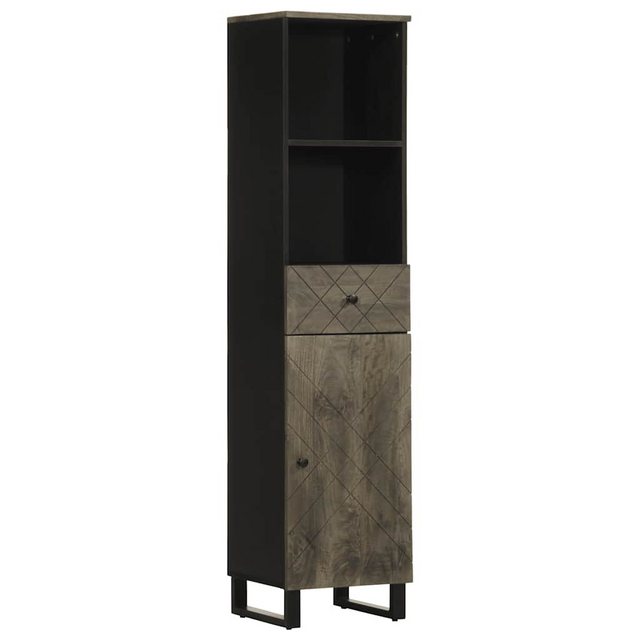 vidaXL Schrankmodule Badschrank Schwarz 38x33x160 cm Massivholz Mango günstig online kaufen