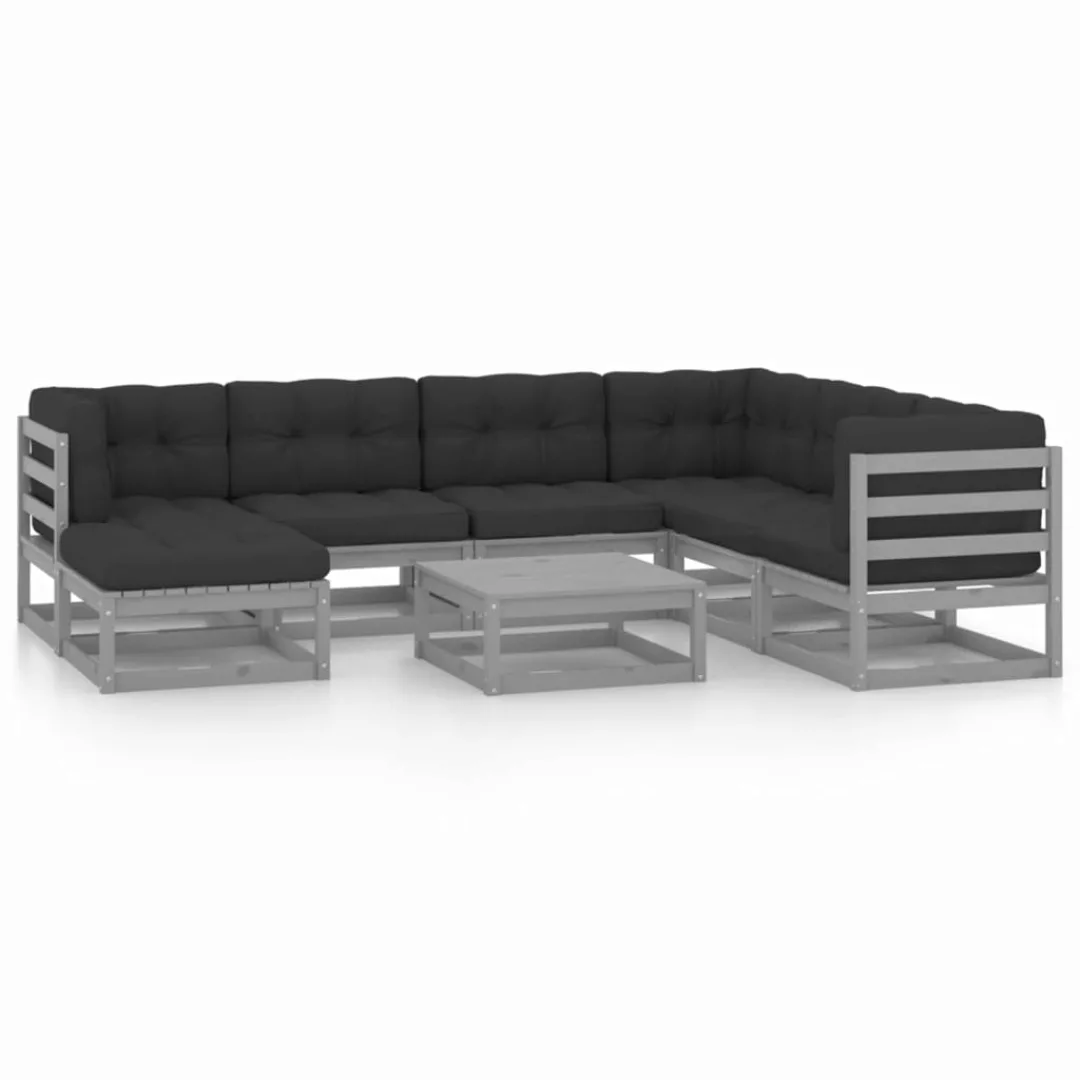 8-tlg. Garten-lounge-set Mit Kissen Kiefer Massivholz günstig online kaufen