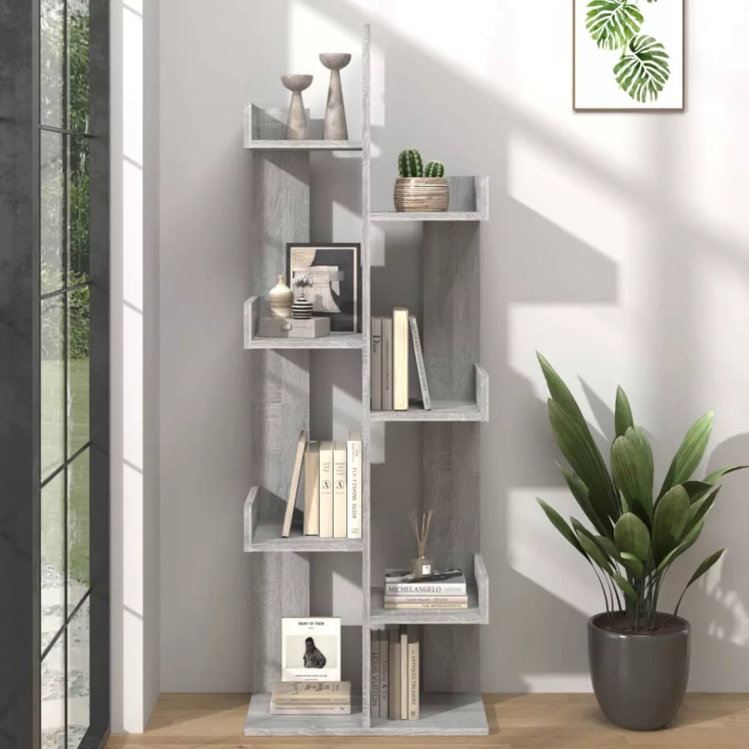 Vidaxl Bücherschrank 48x25,5x140 Cm Grau Sonoma Holzwerkstoff günstig online kaufen