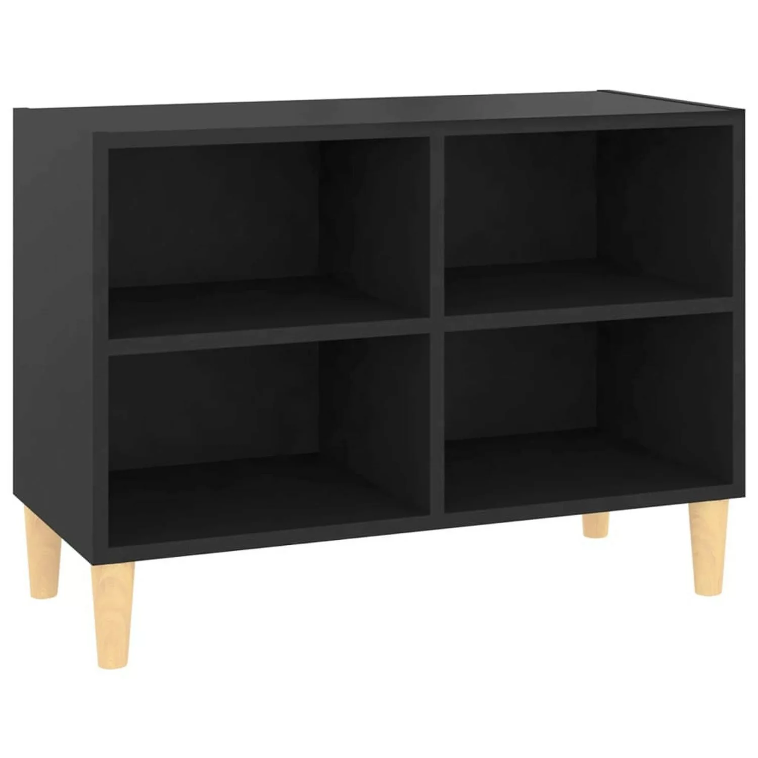 vidaXL TV-Schrank TV-Schrank mit Massivholz-Beinen Schwarz 69,5x30x50cm Low günstig online kaufen