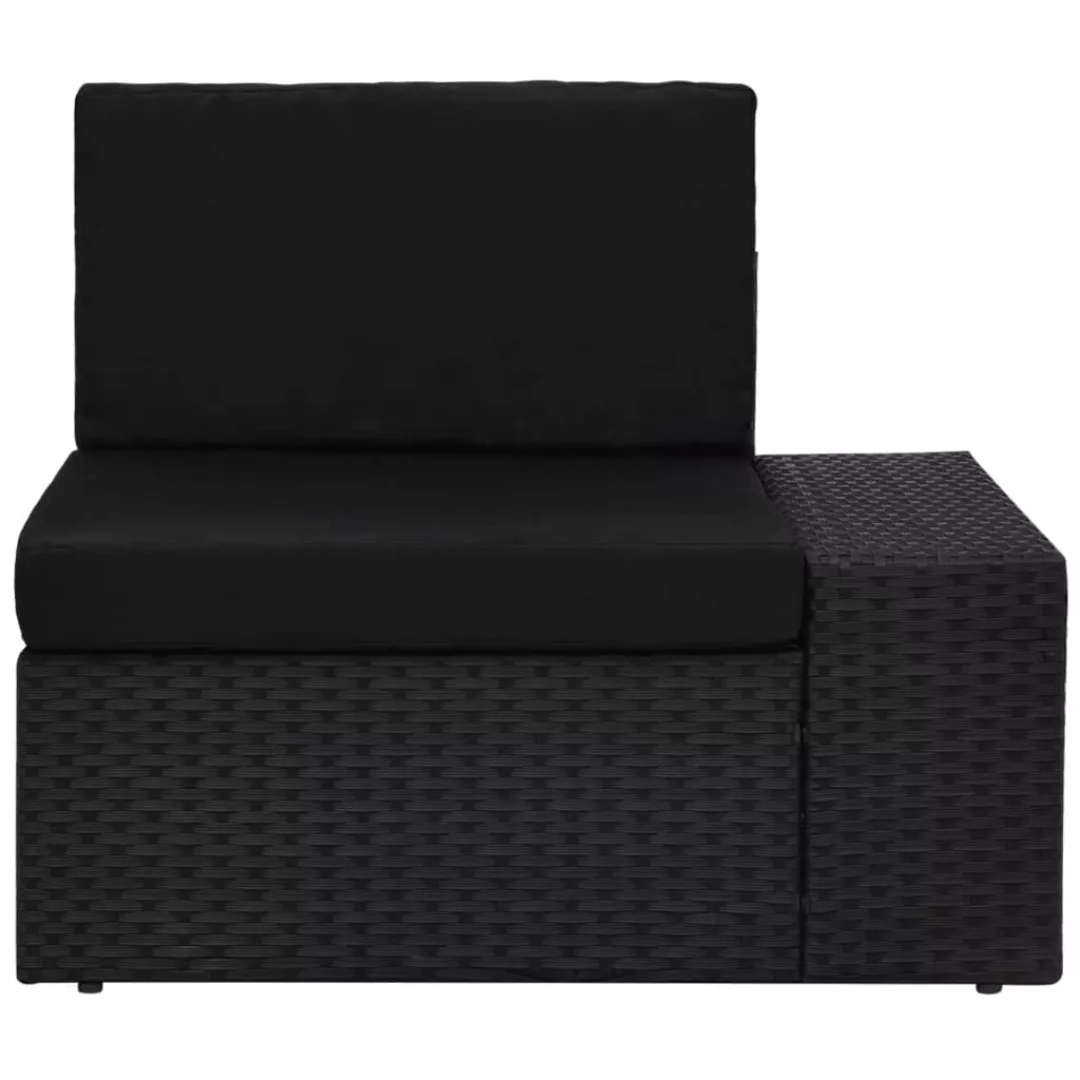 Modulares Sofa-eckteil Mit Armlehne (links) Poly Rattan Schwarz günstig online kaufen