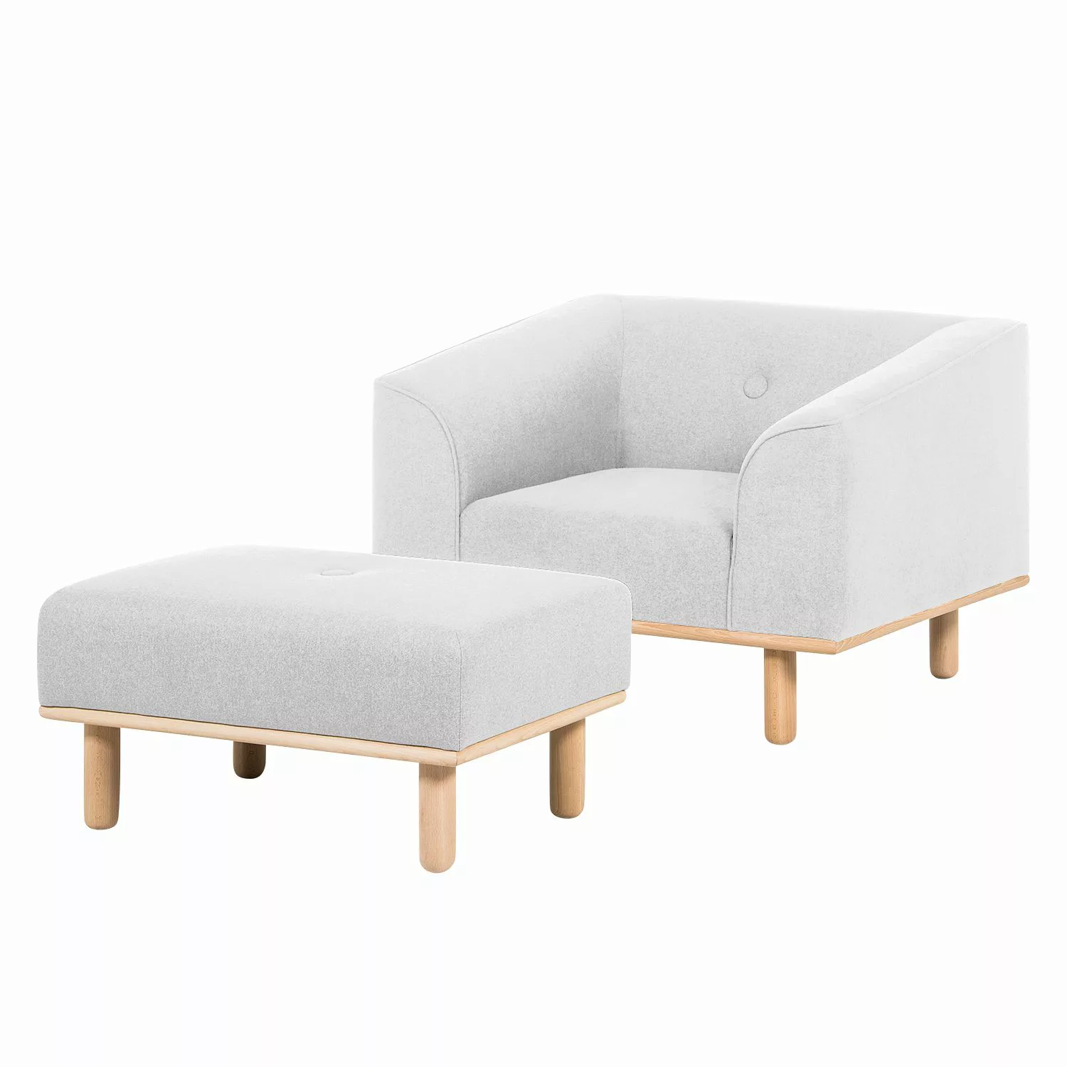 home24 Mørteens Sessel Aya Granit Webstoff mit Hocker 100x72x90 cm (BxHxT) günstig online kaufen
