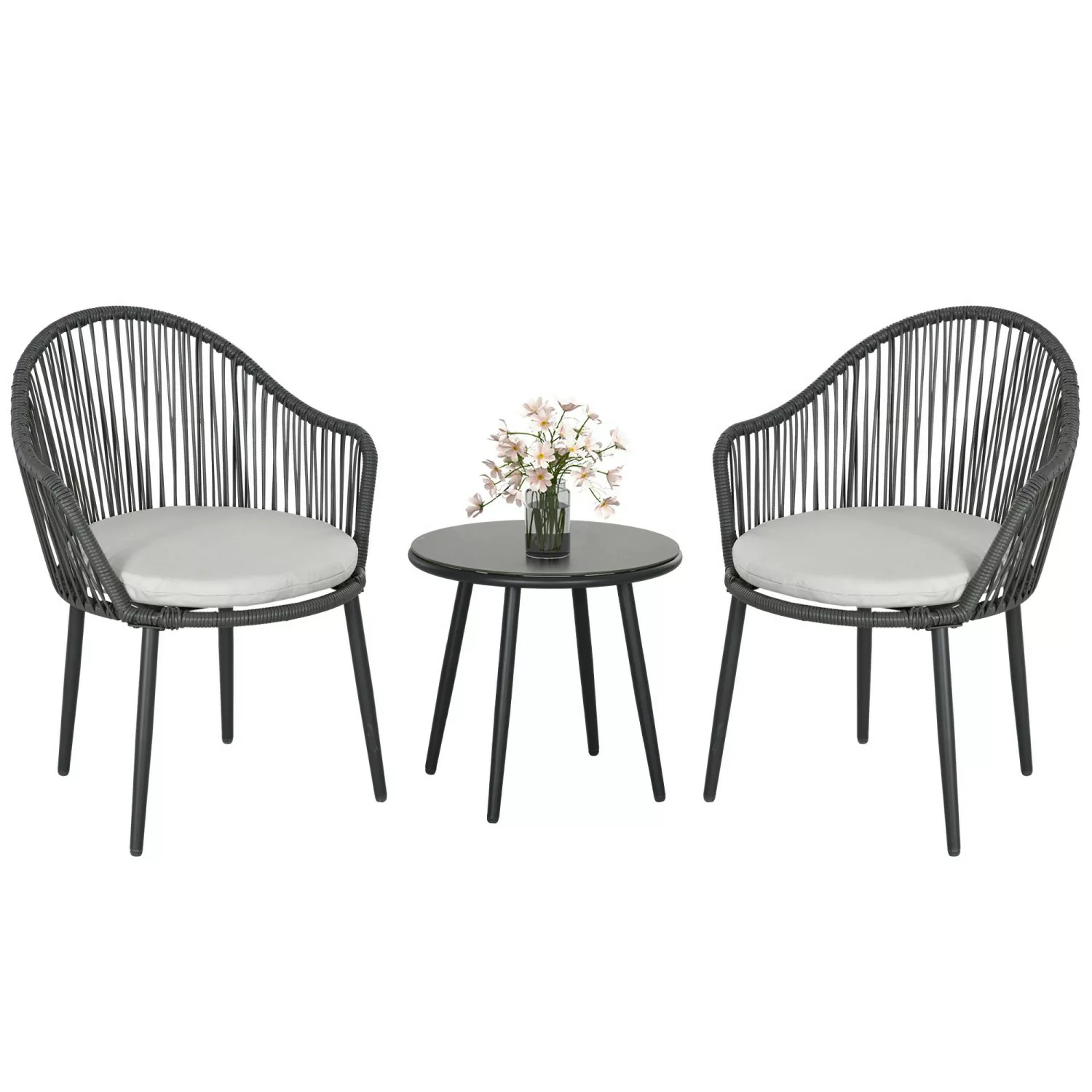 Outsunny Sitzgruppe Rattan Gartenmöbel-Set mit 2 günstig online kaufen