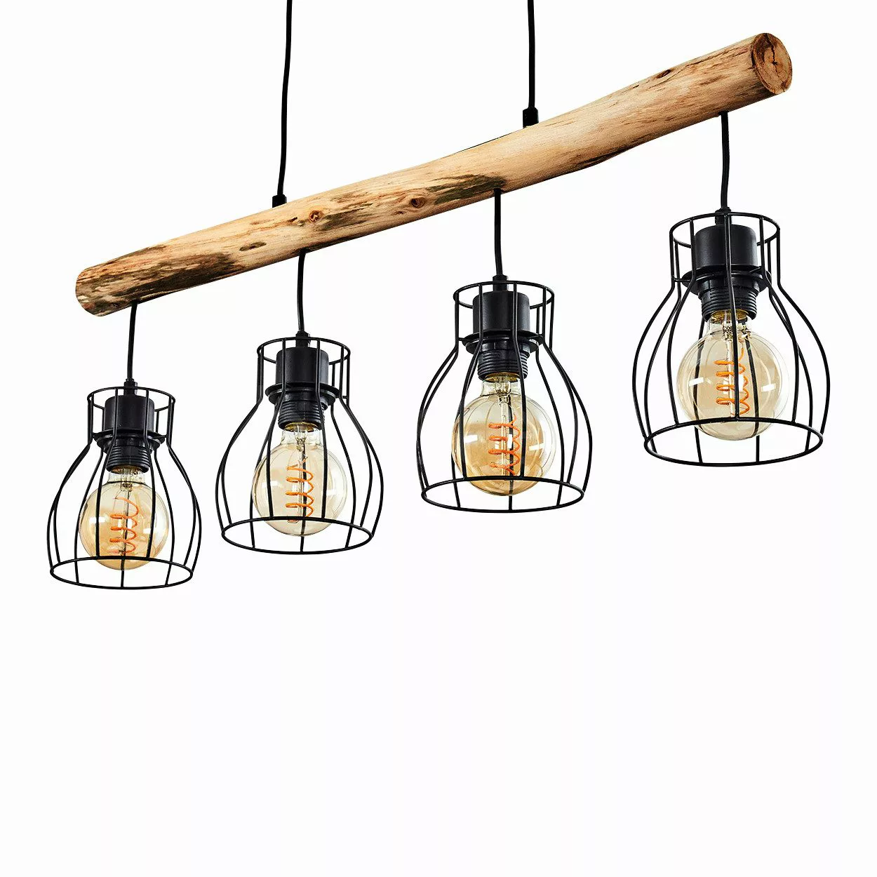 hofstein Hängeleuchte »Aprica« Hängelampe aus Metall/Holz günstig online kaufen