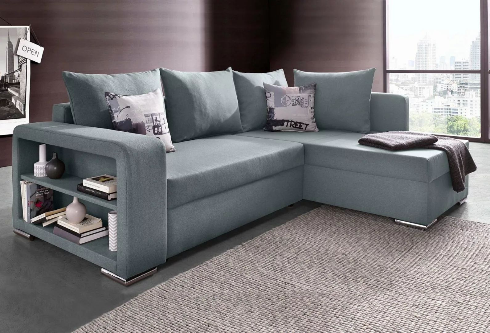 COLLECTION AB Ecksofa John L-Form, mit Bettfunktion, Bettkasten und integri günstig online kaufen