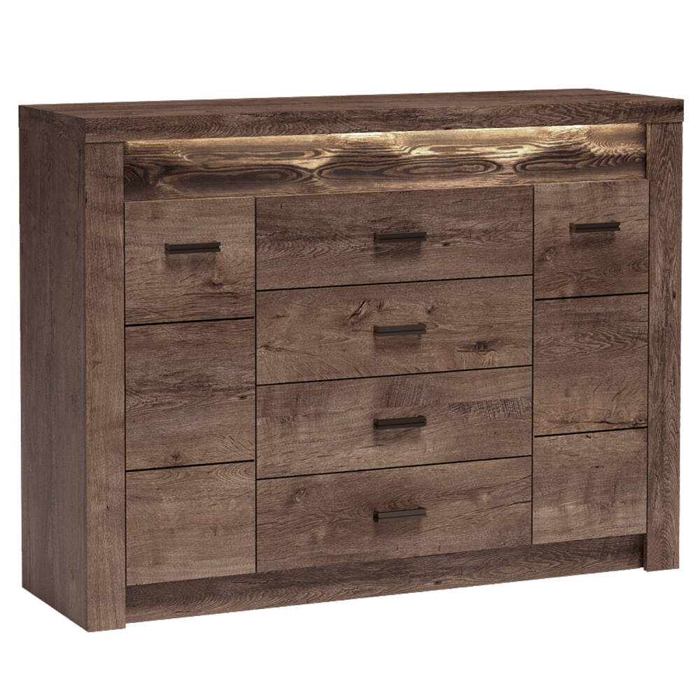 Sideboard modern in Esche dunkel mit LED Beleuchtung INGENIO-161 günstig online kaufen