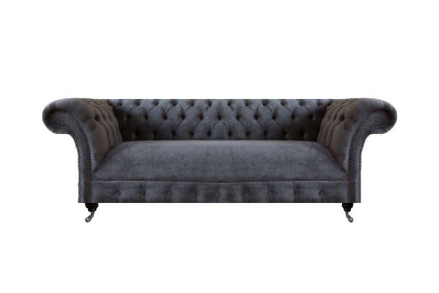 JVmoebel Sofa Dreisitze Sofa Couch Chesterfield Grau Wohnzimmer Polstersofa günstig online kaufen