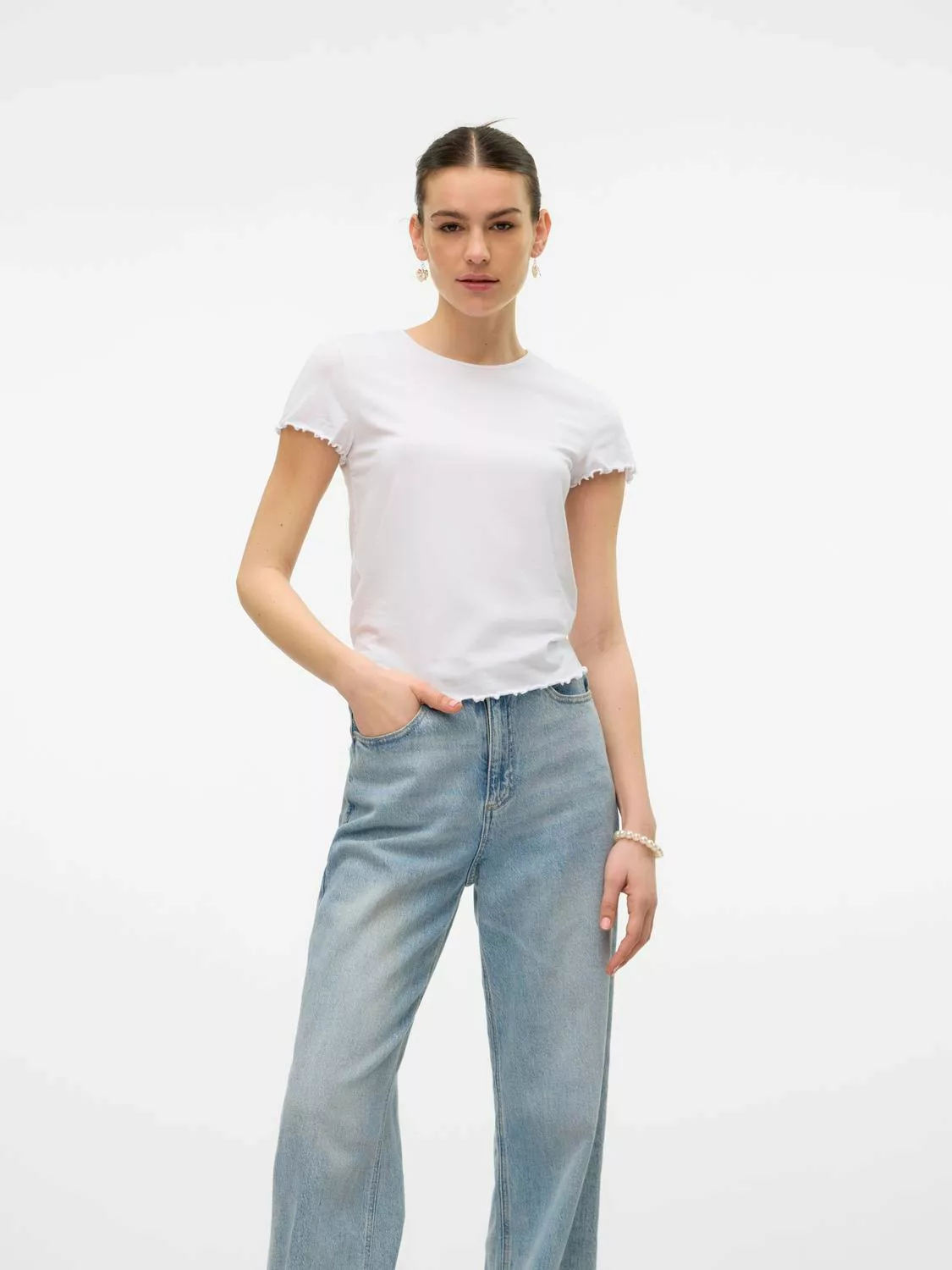 Vero Moda Kurzarmshirt VMBARBARA SS SHORT ONECK TOP JRS GA NOOS günstig online kaufen