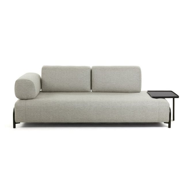 Natur24 Sofa Sofa Compo 3-Sitzer beige mit großem Tablett 252cm Couch günstig online kaufen