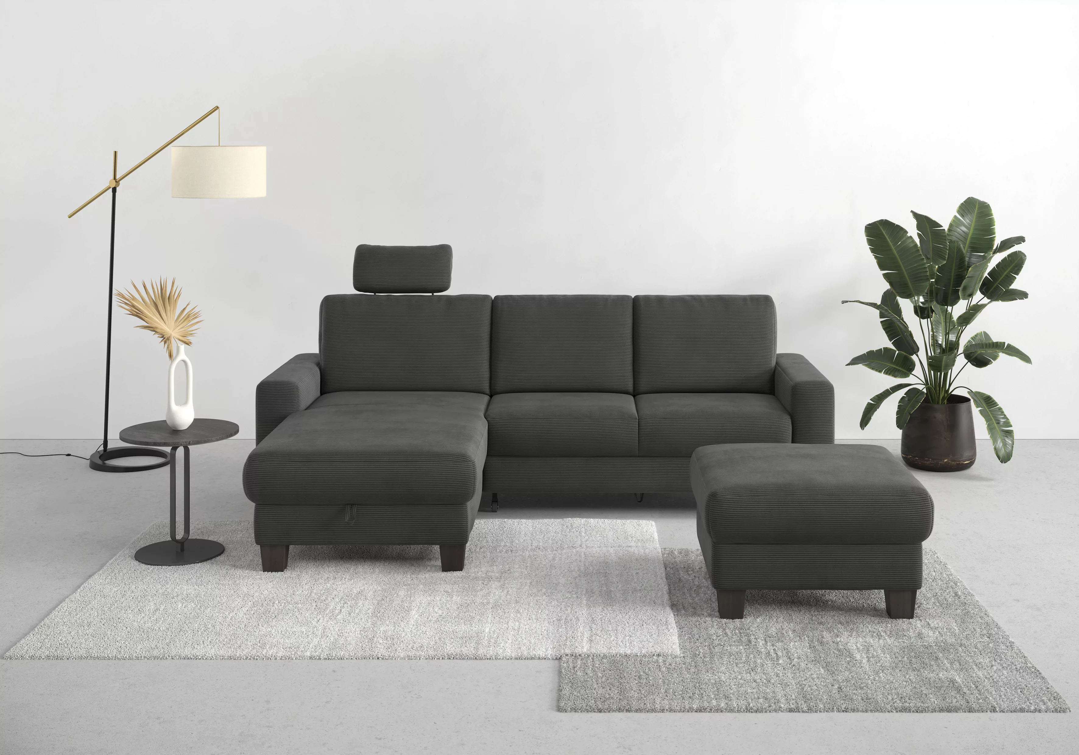 Home affaire Ecksofa "Summer L-Form", mit Recamiere, mit oder ohne Bettfunk günstig online kaufen