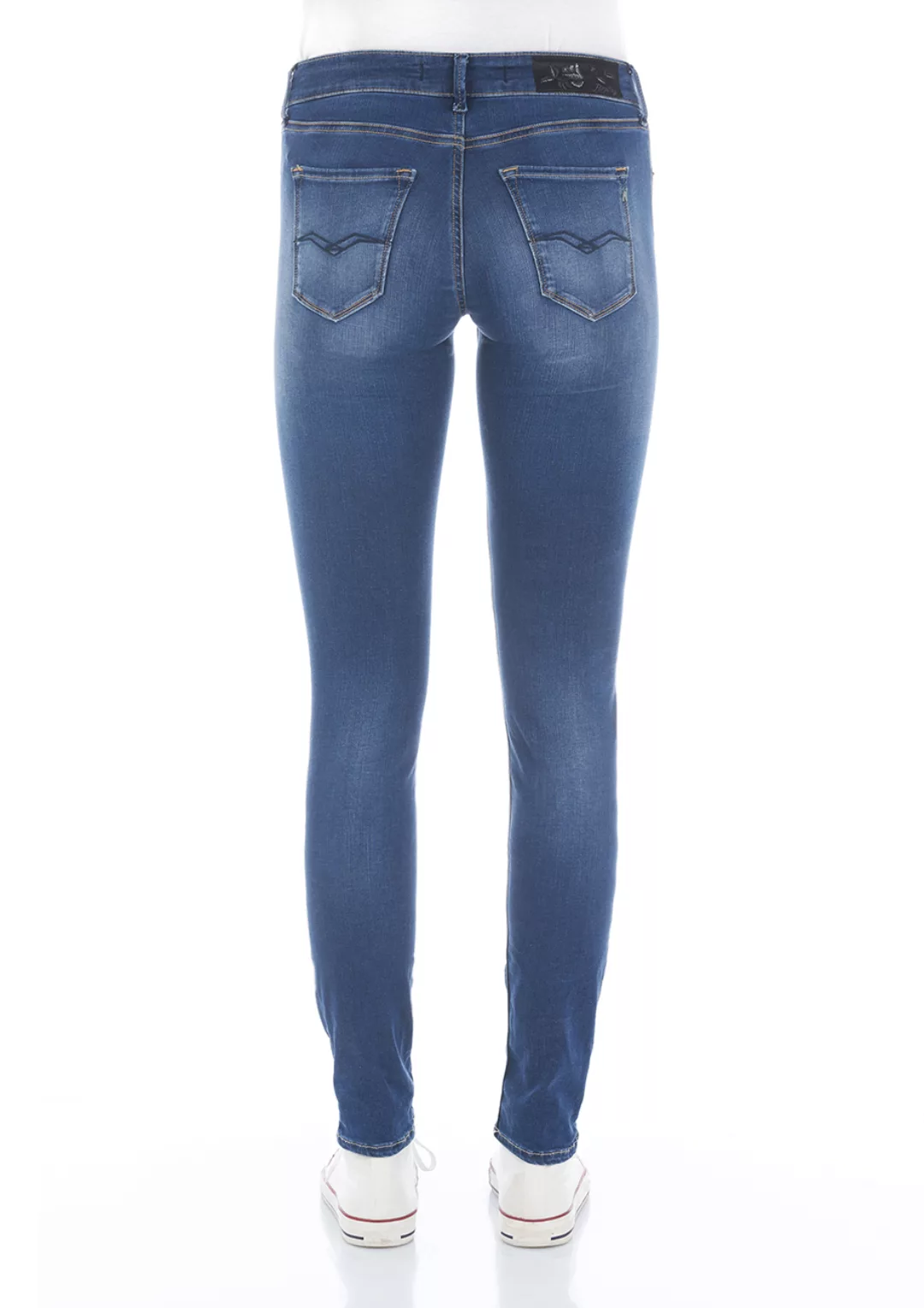 Replay Damen Jeans New Luz Hyperflex - Skinny Fit - Blau - Medium Blue günstig online kaufen
