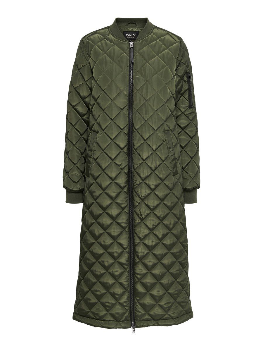 ONLY Langer Stepp Mantel Damen Grün günstig online kaufen