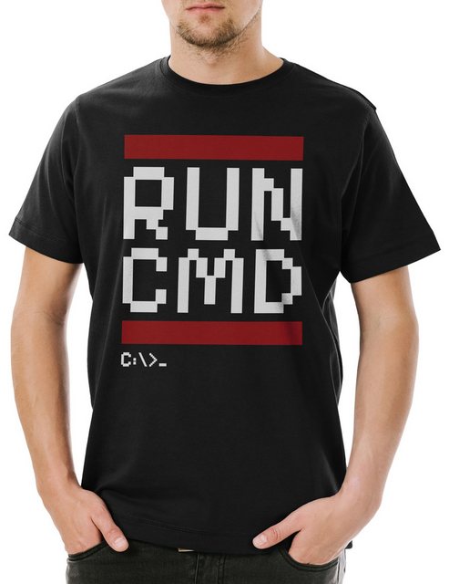 Urban Backwoods Print-Shirt RUN CMD Pixel Herren T-Shirt Computer Programmi günstig online kaufen