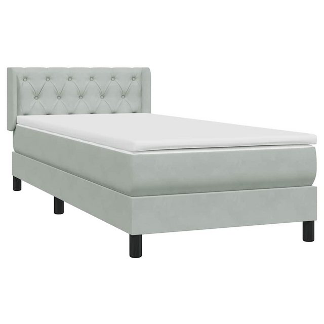 vidaXL Bett Boxspringbett mit Matratze Hellgrau 80x220 cm Samt günstig online kaufen